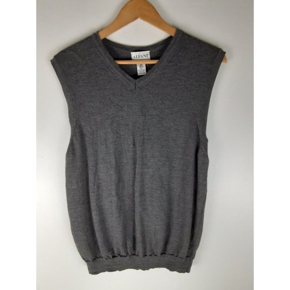 Alfani Other - Alfani Made in Italy Men's Gray Wool Sleeveless Sweater Vest Shell V-Neck L